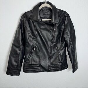 AC Luxury Collection Leather Jacket Women’s Medium Black Moto Made In Italy